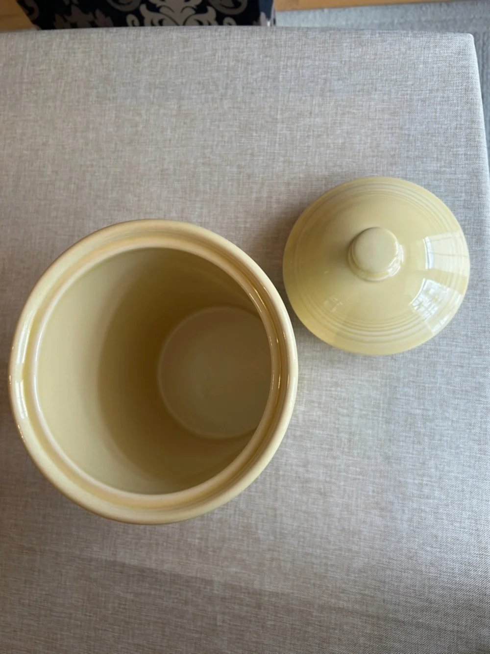 Fiestaware Pale Yellow Large Lidded Ceramic Canister